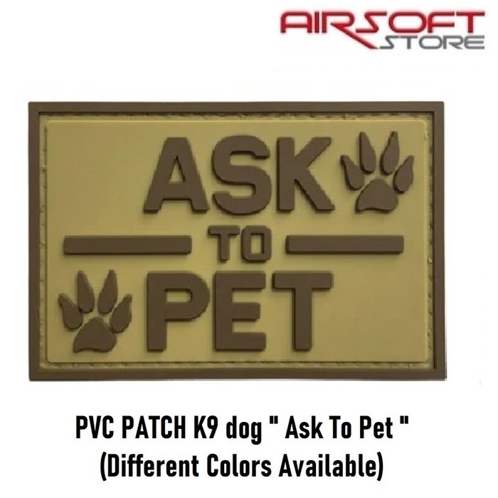 Delta Victor PVC PATCH K9 dog " Ask To Pet "