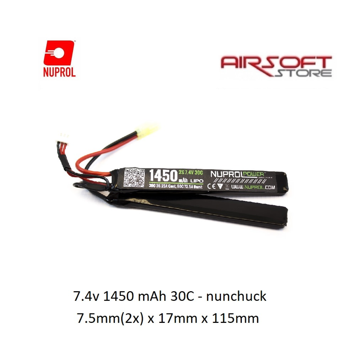 NUPROL Batterie Nuprol Lipo 7.4V 1450mah 30C - nunchuck