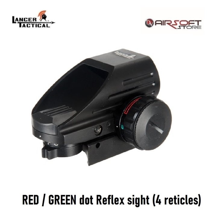Lancer Tactical RED / GREEN dot Reflex sight (4 reticles)