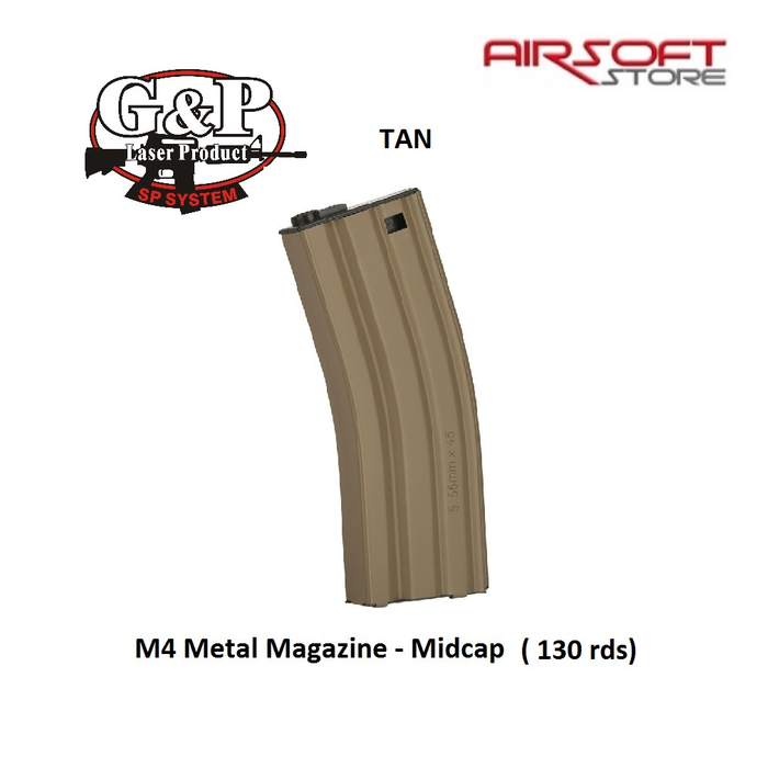 G&P M4 Magazine - Midcap - 130rds - TAN
