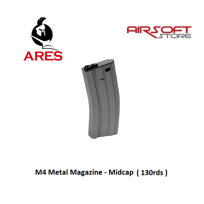 Ares M4 Magazine - Metal - Midcap - 130rds - GREY