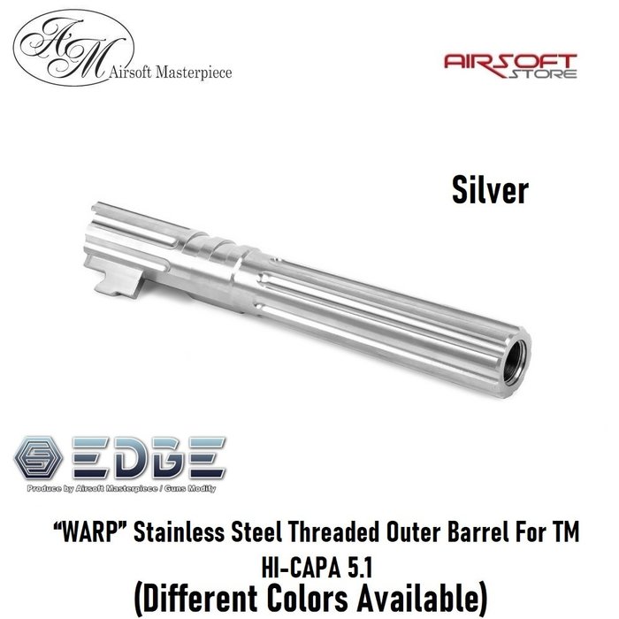 EDGE “WARP” Stainless Steel Threaded Outer Barrel For TM HI-CAPA 5.1