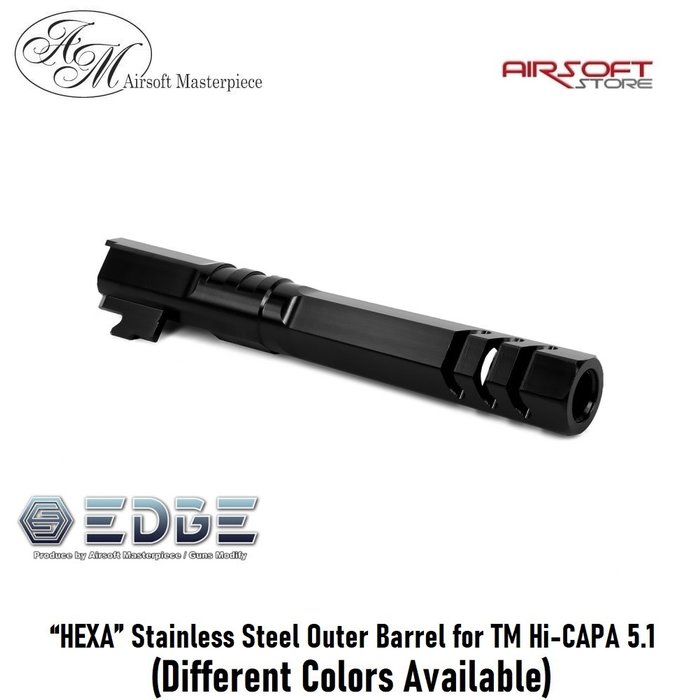 EDGE “HEXA” Stainless Steel Outer Barrel for TM Hi-CAPA 5.1