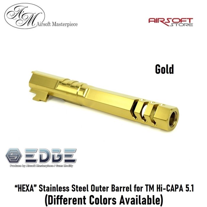 EDGE “HEXA” Stainless Steel Outer Barrel for TM Hi-CAPA 5.1