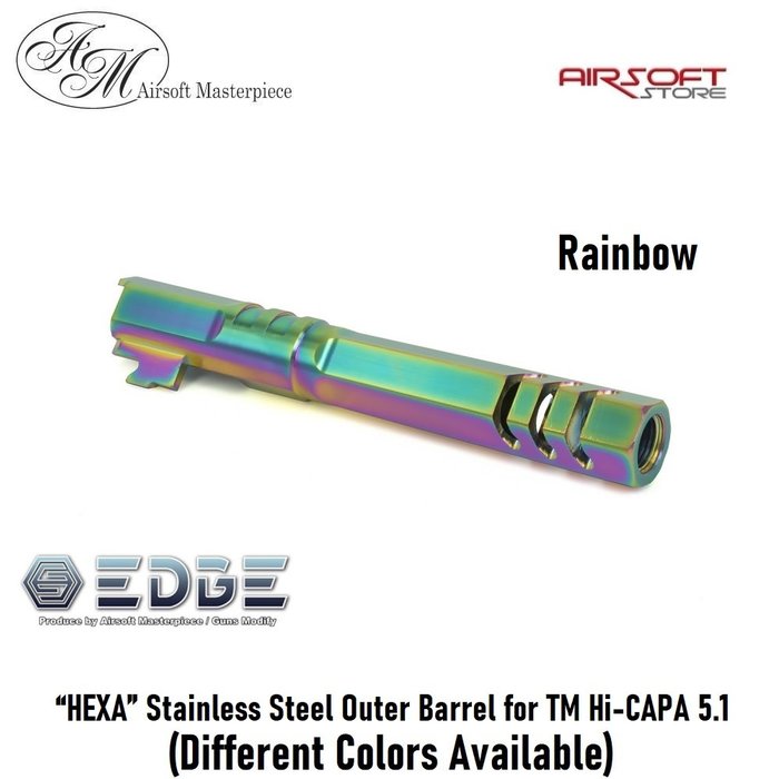 EDGE “HEXA” Stainless Steel Outer Barrel for TM Hi-CAPA 5.1