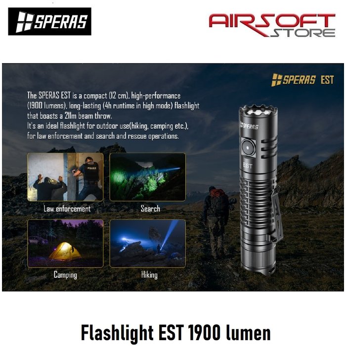 SPERAS Flashlight EST 1900 lumen