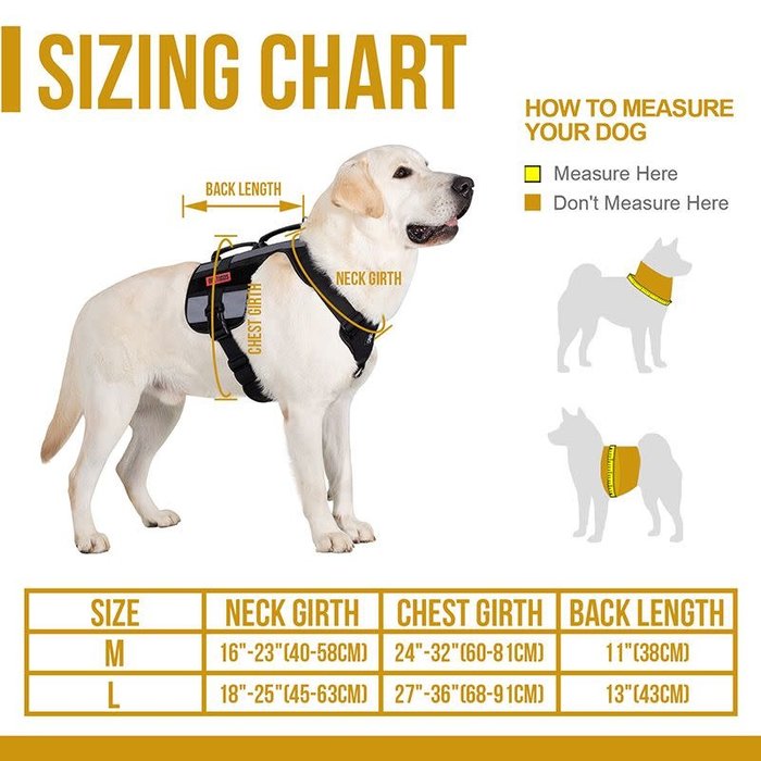 One Tigris SAR K9 Dog Harness