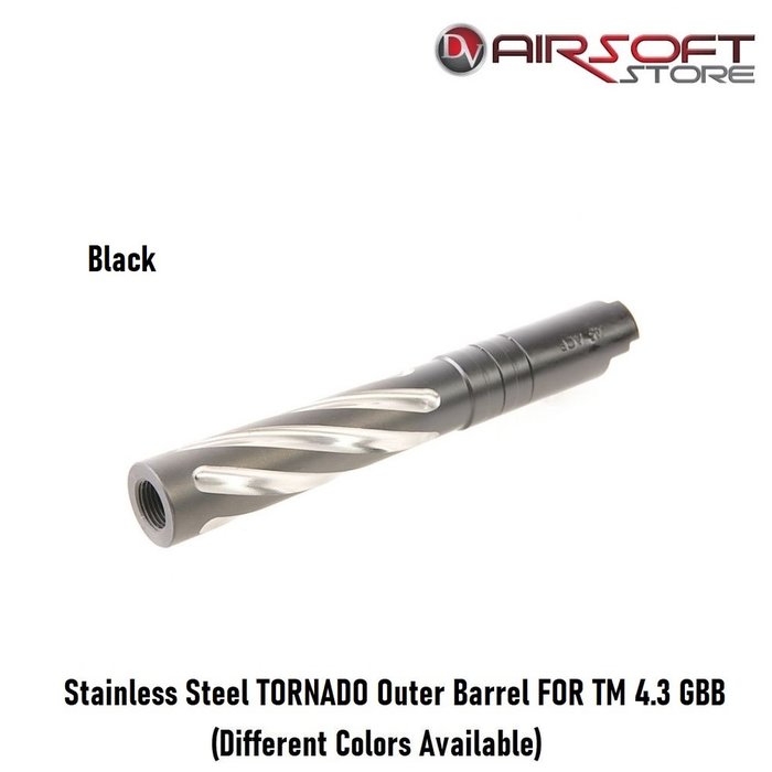 GK TACTICAL Stainless Steel TORNADO Outer Barrel FOR TM 4.3 GBB