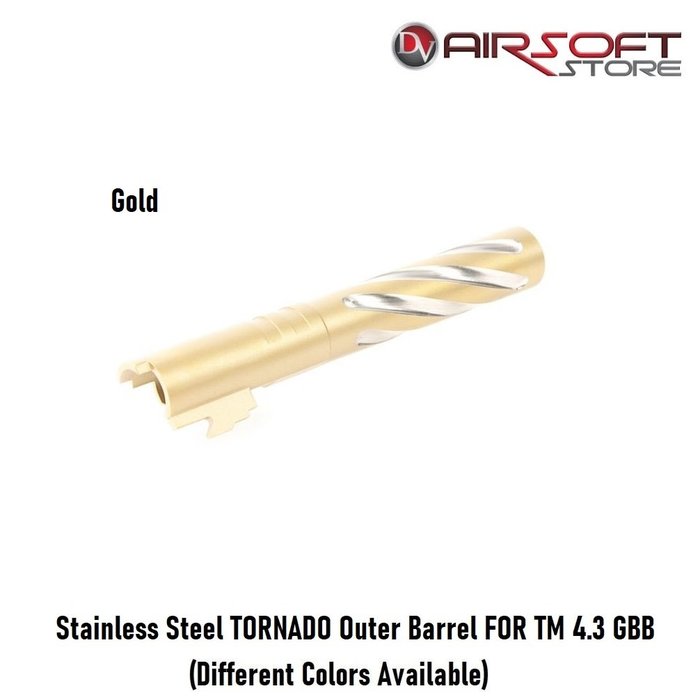 GK TACTICAL Stainless Steel TORNADO Outer Barrel FOR TM 4.3 GBB