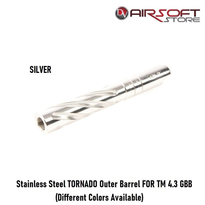 GK TACTICAL Stainless Steel TORNADO Outer Barrel FOR TM 4.3 GBB