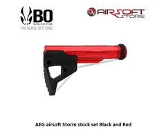 BO AEG airsoft Storm stock set Black and Red