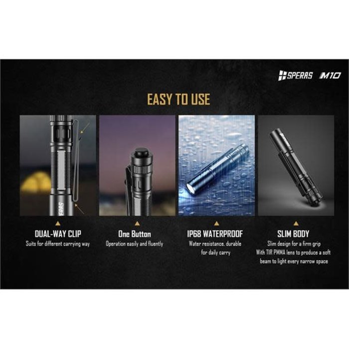 SPERAS M10 Slim EDC Flashlight