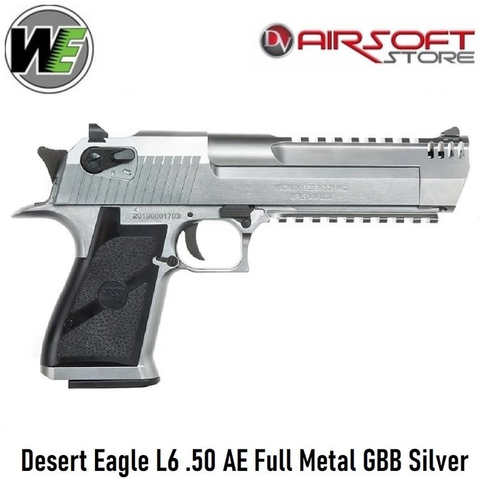 WE (Wei Tech) Desert Eagle L6 .50 AE Full Metal GBB Silver