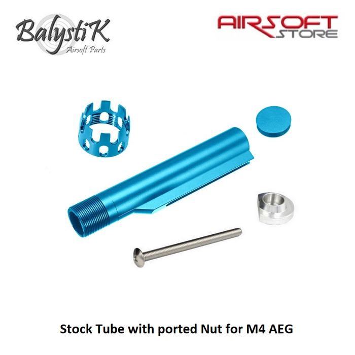 Balystik Stock Tube with ported Nut for M4 AEG