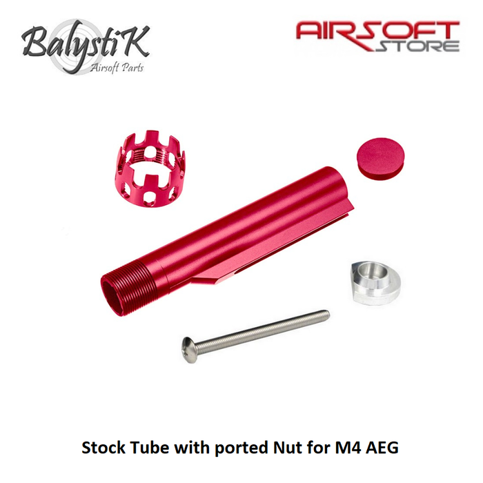Balystik Stock Tube with ported Nut for M4 AEG
