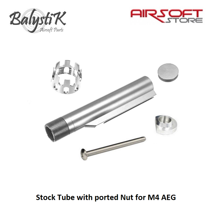 Balystik Stock Tube with ported Nut for M4 AEG
