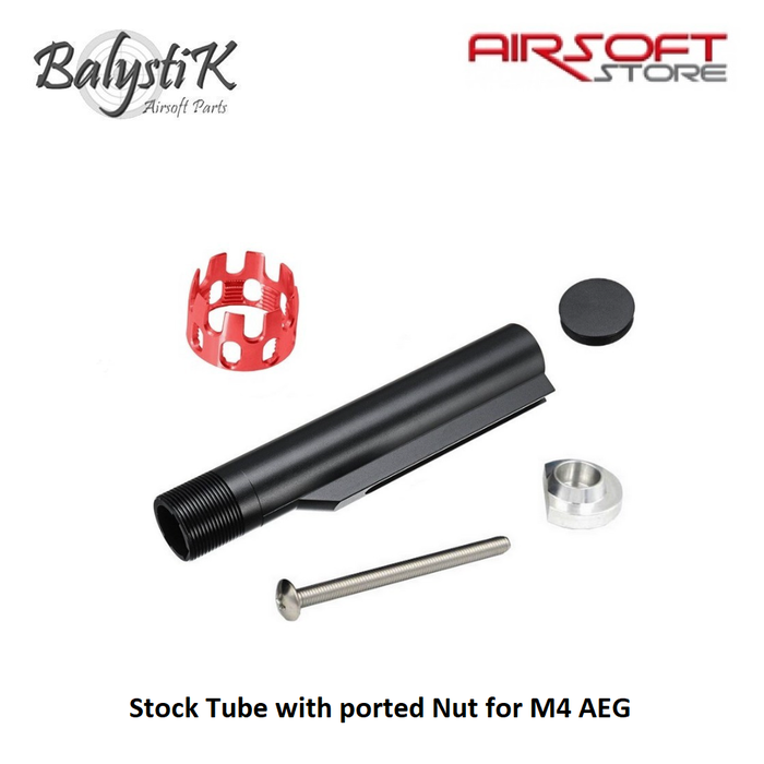 Balystik Stock Tube with ported Nut for M4 AEG