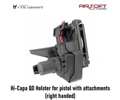 CTM Airsoft Hi-Capa QD Holster for pistol with attachments (right handed)