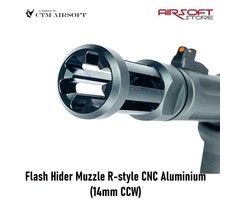 CTM Airsoft Flash Hider Muzzle R-style CNC Aluminium (14mm CCW)