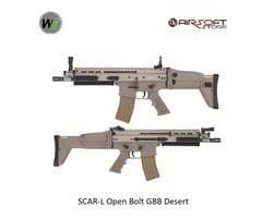 WE (Wei Tech) SCAR-L Open Bolt GBB Desert Pre-upgraded with NPAS