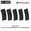 Specna Arms Set of 5 Hi-Cap 300 BB Magazines for M4/M16 Replicas