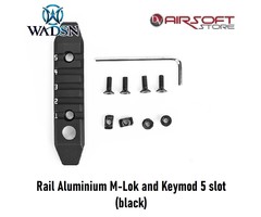 WADSN Rail Aluminium M-Lok and Keymod 5 slot (black)