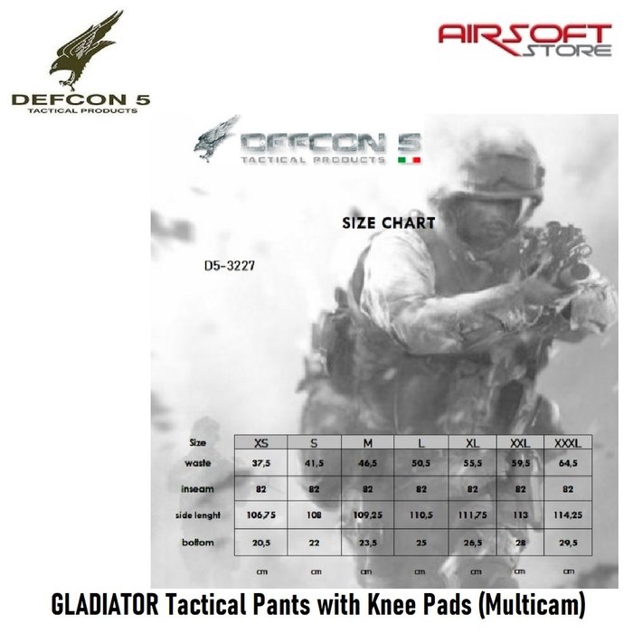 DEFCON 5 GLADIATOR Tactical Pants with Knee Pads (Multicam)