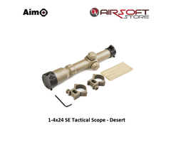 Aim-O 1-4x24 SE Tactical Scope (Red/Green Reticle) - Desert