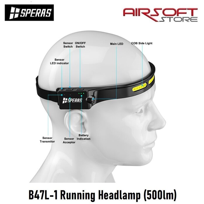 SPERAS B47L-1 Running Headlamp (500lm)