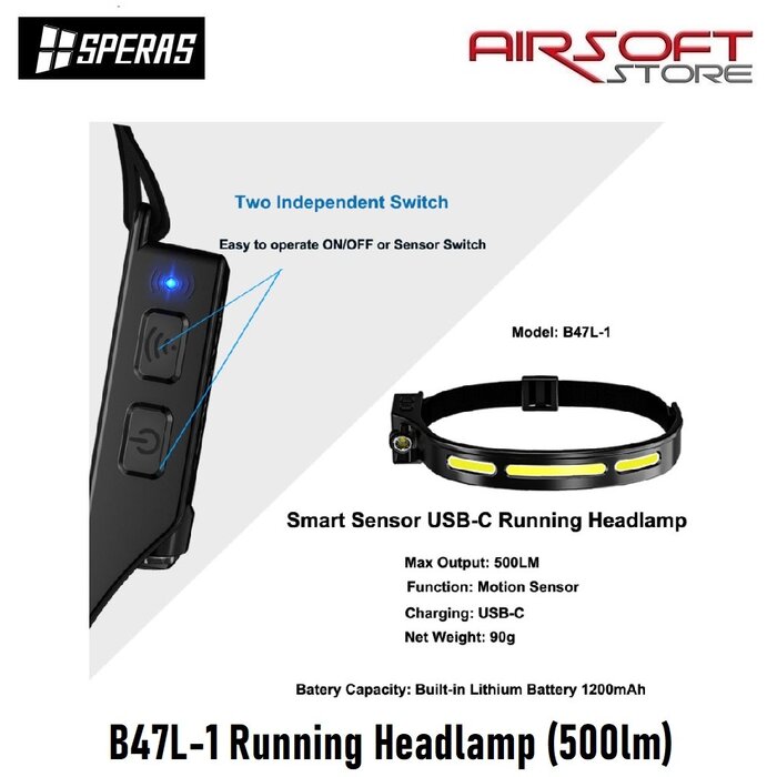 SPERAS B47L-1 Running Headlamp (500lm)