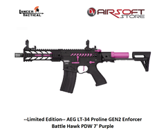 Lancer Tactical --Limited Edition-- AEG LT-34 Proline GEN2 Enforcer Battle Hawk PDW 7' Purple