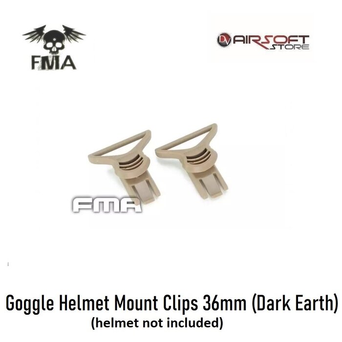 FMA Goggle Helmet Mount Clips 36mm (Dark Earth)