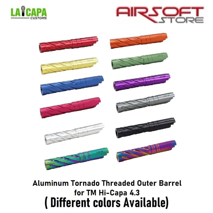 LA Capa Customs Aluminum Tornado Threaded Outer Barrel for TM Hi-Capa 4.3