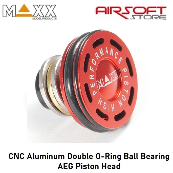 Maxx Model CNC Aluminum Double O-Ring Ball Bearing AEG Piston Head