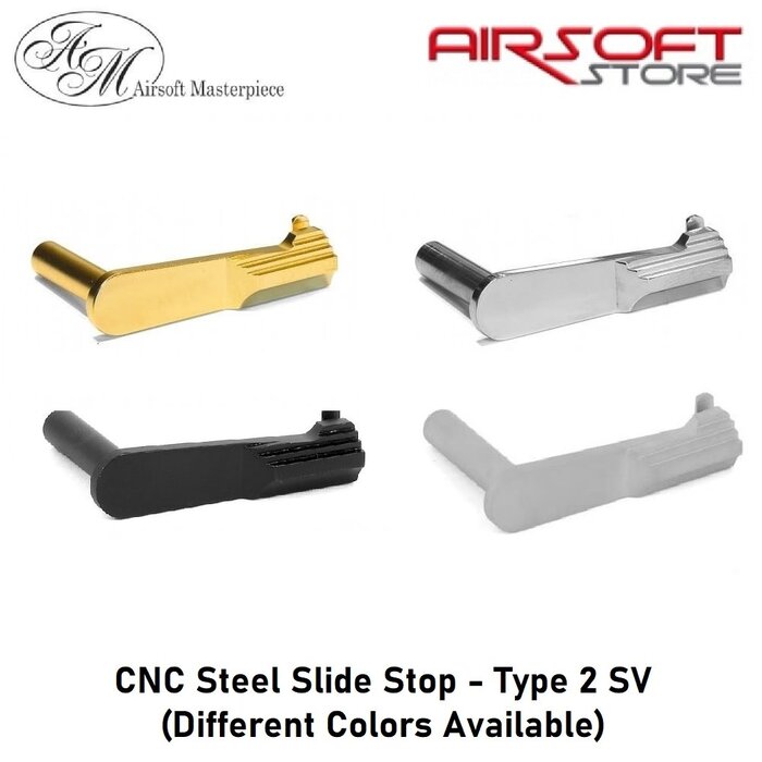 Airsoft Masterpiece CNC Steel Slide Stop - Type 2 SV