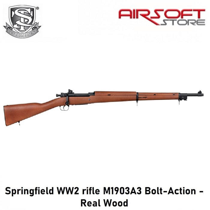 S&T Springfield WW2 rifle M1903A3 Bolt-Action - Real Wood
