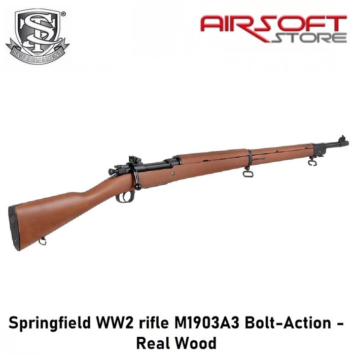 S&T Springfield WW2 rifle M1903A3 Bolt-Action - Real Wood