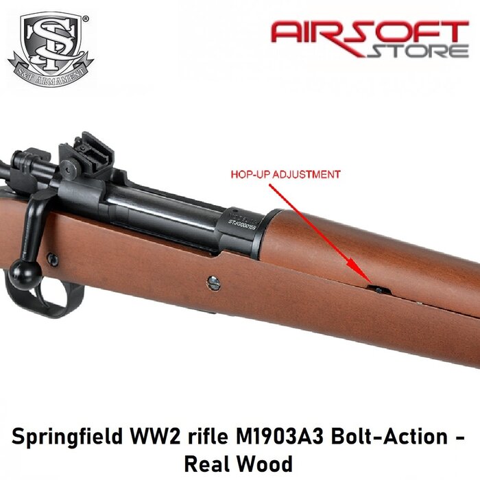 S&T Springfield WW2 rifle M1903A3 Bolt-Action - Real Wood