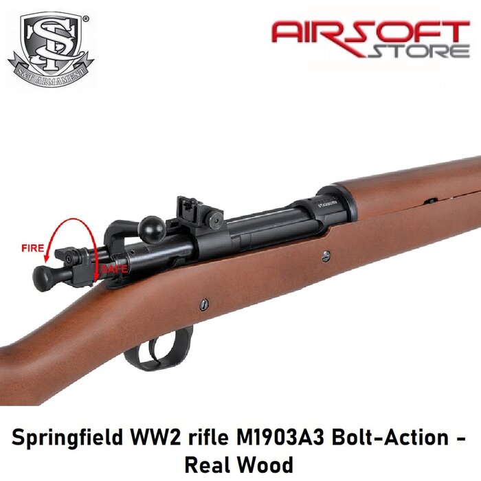 S&T Springfield WW2 rifle M1903A3 Bolt-Action - Real Wood