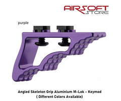 Angled Skeleton Grip Aluminium M-Lok - Keymod Purple