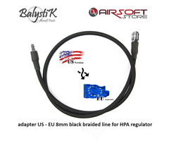 Balystik adapter US - EU 8mm black braided line for HPA regulator