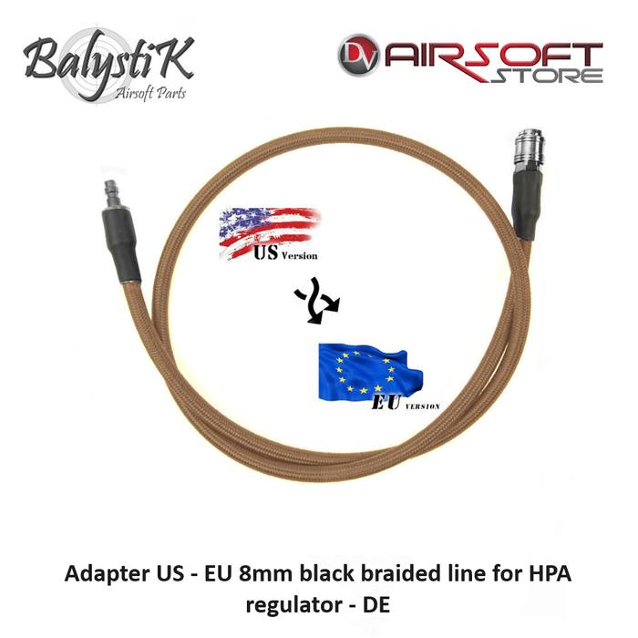 Balystik Adapter US - EU 8mm black braided line for HPA regulator - DE