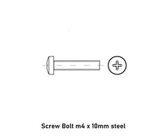 Toolcraft Screw Bolt m4 x 10mm steel