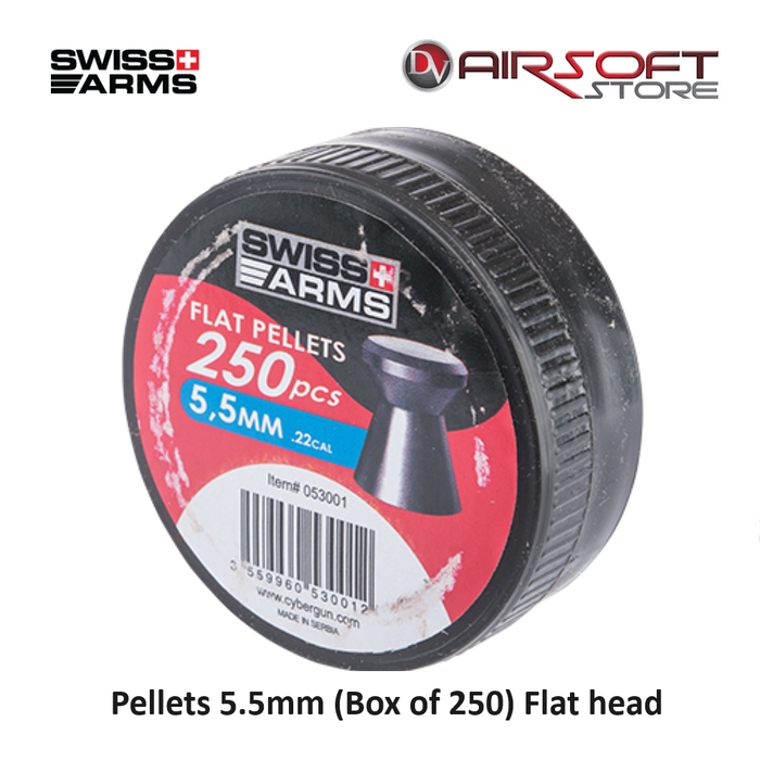 Swiss Arms Pellets 5.5mm (Box of 250) Flat head