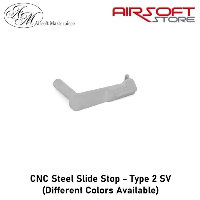 Airsoft Masterpiece CNC Steel Slide Stop - Type 2 SV