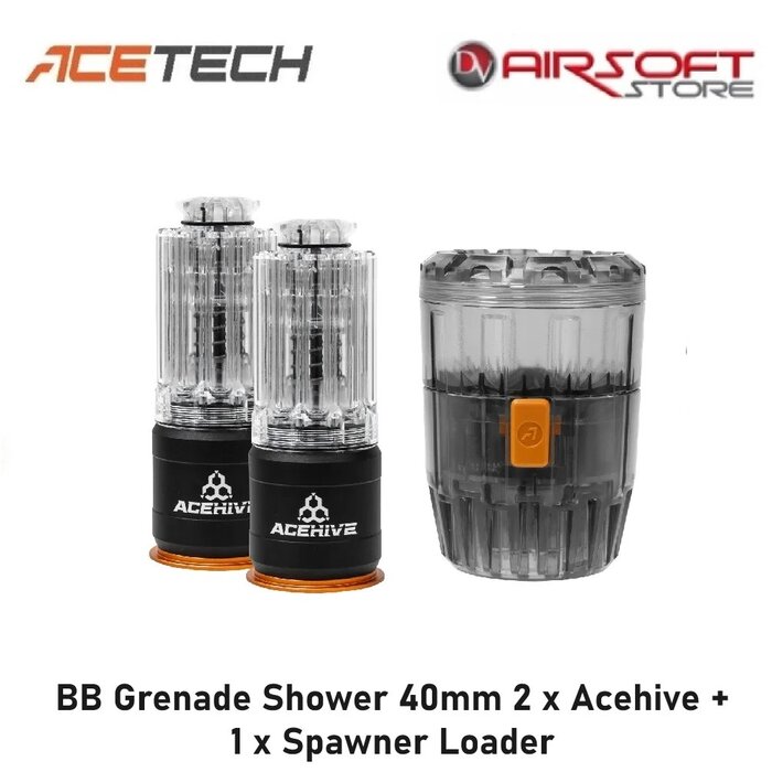 ACETECH BB Grenade Shower 40mm 2 x Acehive + 1 x Spawner Loader