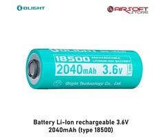Olight Battery Li-Ion rechargeable 3.6V 2040mAh (type 18500)