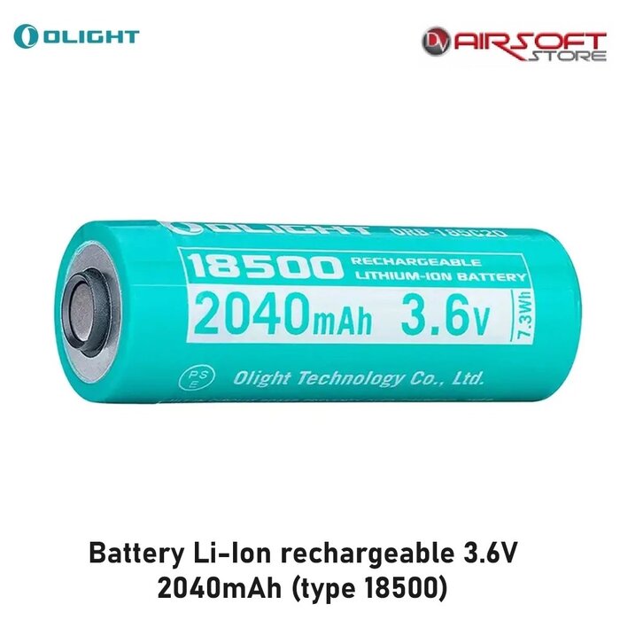 Olight Battery Li-Ion rechargeable 3.6V 2040mAh (type 18500)