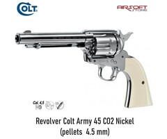 Colt Revolver Colt Army 45 CO2 Nickel (pellets  4.5 mm)