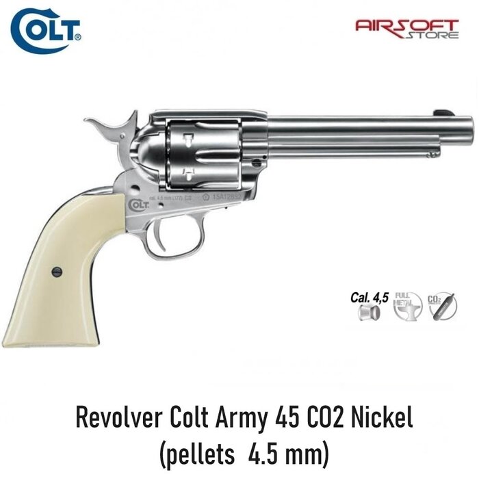 Colt Revolver Colt Army 45 CO2 Nickel (pellets  4.5 mm)